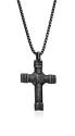 Diverse Čierny oceľový náhrdelník pre mužov Krížik N1000520