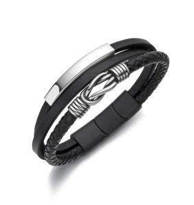Diverse Moderný kožený náramok pre mužov B1000833