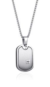 Diverse Pánsky oceľový náhrdelník Vojenská známka N1000516