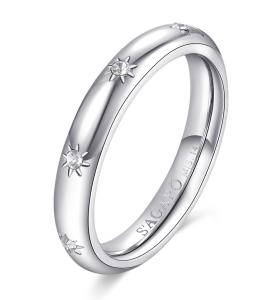 S`Agapõ Dámsky oceľový prsteň s kryštálmi For Love SFV39 58 mm