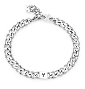 S`Agapõ Pánsky oceľový náramok s písmenom Y Monogram SMG33