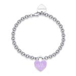 S`Agapõ Pôvabný oceľový náramok so srdiečkom Good Vibes Be My Always SBM89