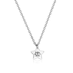 S`Agapõ Oceľový náhrdelník hviezda Besties Forever Be My Family SBY003