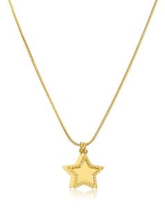 S`Agapõ Slušivý pozlátený náhrdelník s hviezdičkami Message SSG08