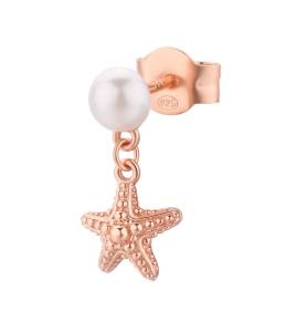 Rosato Pozlátená single náušnice so syntetickou perlou Into The Blue RZIB29