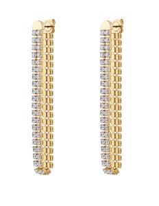 Brosway Pozlátené dlhé náušnice s kubickými zirkónmi Desidery BEIE030