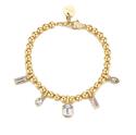 Brosway Pozlátený guličkový náramok s príveskami Symphonia BYM192