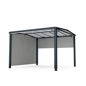 Blumfeldt Pantheon Cortina Solid Sky Pergola 3x3 | odolná voči poveternostným vplyvom | s práškovým nástrekom | bočné panely