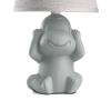 Stolná lampa Monkey, sivá, keramika, textil