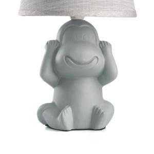 Stolná lampa Monkey, sivá, keramika, textil