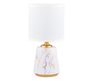 Zuma Line Zuma Line HS8605-WH - Stolná lampa 1xE14/40W/230V biela/zlatá/dekor mramoru