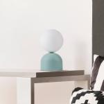 Stolná lampa Miki, mätovo zelená, výška 21 cm, kov/sklo, G9