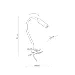 Svietidlo Lagos, čierne, kovové, 30 cm, lampa na čítanie, G9