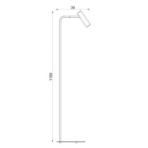 Stojacia lampa Axion, béžová farba, výška 115 cm, oceľ