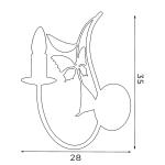 Letné nástenné svietidlo, biela/zelená/ružová, šírka 11 cm, oceľ