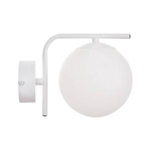Nástenné svietidlo Aurora, biele, 1 svetlo, sklo, kov