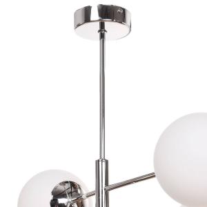 Závesné svietidlo Aurora, chrómová farba, 6 svetiel, sklo, kov