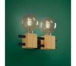 Eglo 390192 - Nástenné svietidlo LEVANTARA 2xE27/40W/230V čierna/hnedá