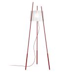 kdln Stojacia lampa Tyla, červená, výška 165 cm, stmievač