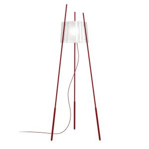 kdln Stojacia lampa Tyla, červená, výška 165 cm, stmievač