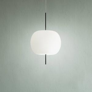 kdln Kushi závesná lampa, čierna/biela, Ø 16 cm, sklo