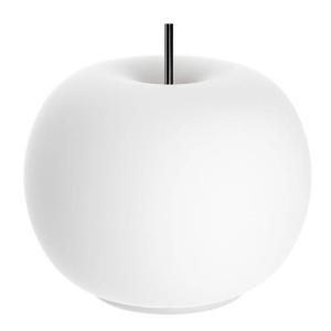 kdln LED stolová lampa Kushi, biela/čierna, Ø 17 cm, sklo