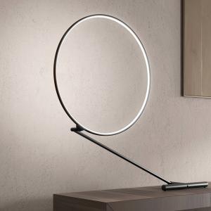 kdln LED stolová lampa Poise, čierna, výška 109 cm, stmievač