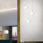 kdln Závesné svetlo Kushi, mosadz/biela, Ø 33 cm