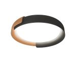 kdln LED stropné svietidlo Dala, tmavosivá/medená, Ø 58 cm, tlmené