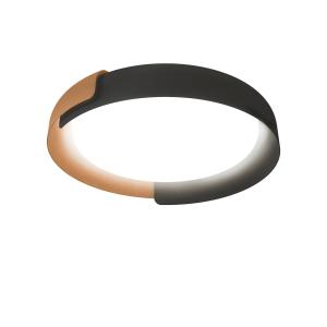 kdln LED stropné svietidlo Dala, tmavosivá/medená, Ø 58 cm, tlmené