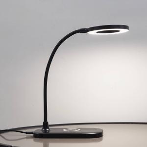 Stolná LED lampa Lindby Siona black CCT stmievateľná nabíjacia stanica