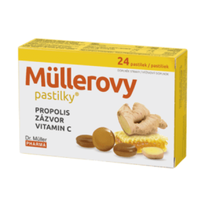 DR. MÜLLER Müllerove pastilky propolis zázvor vitamín C 24 ks