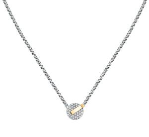 Trussardi Pôvabný bicolor náhrdelník s kryštálmi T-Round TJAYF05