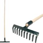 Hrable záhradné 10-zubé, oceľové, s drevenou násadou 160 cm