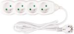 Predlžovací kábel DG-F804B 1,5 m, biely, 4 zásuvky
