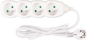 Predlžovací kábel DG-F804B 1,5 m, biely, 4 zásuvky