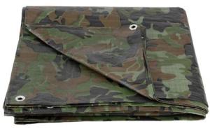 Nepremokavá krycia plachta Tarpaulin Khaki 2x3 m, 80 g/m², oliva/kamufláž, s okami