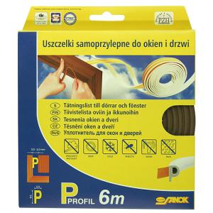 Tesnenie na okná a dvere Stomil SD-1AX/6-0, profil D, hnedé