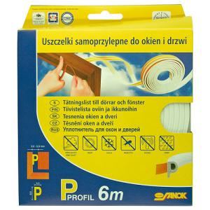 Tesnenie na okná a dvere Stomil SD-40CX/6-0, profil E, biele