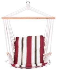 Závesné hojdacie kreslo CRAIG, červené, bavlna, max. 150 kg, 100x50 cm