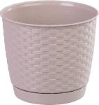 Kvetináč RATOLLA Round 190, mocca, s podložkou