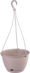 Závesný kvetináč RATOLLA Round W 240 – mocca, s vešiakom