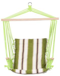 Závesné hojdacie kreslo CRAIG, zelené, bavlna, max. 150 kg, 100x50 cm