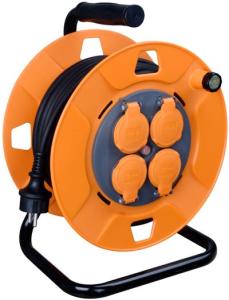 Predlžovací kábel na bubne 50 m, 4 zásuvky, IP44