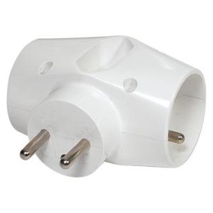 Zásuvka EMOS P0023N, rozbočovacia, biela, 2× 2P + PE, 1× 2P, 230V