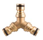 Rozbočovač na hadicu GF121, typ Y, 3-way spojka, kovový, 3/4", záhradný