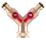 Rozbočovač na hadicu GF123, 3/4", typ Y, bajonetový, 2-way, s ventilmi, kovový