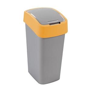 Kôš na odpadky Curver FLIP BIN 10L, šedostrieborný / žltý