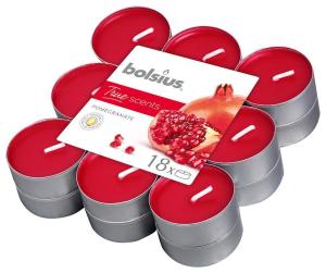 Čajové sviečky Bolsius Tealight True Scents, granátové jablko, balenie 18 ks
