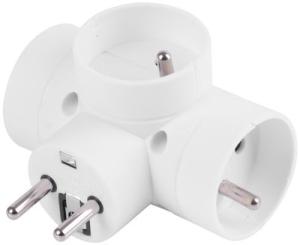 Rozdvojka Strend Pro, biela, rozbočovacia zásuvka, 230 V, IP20